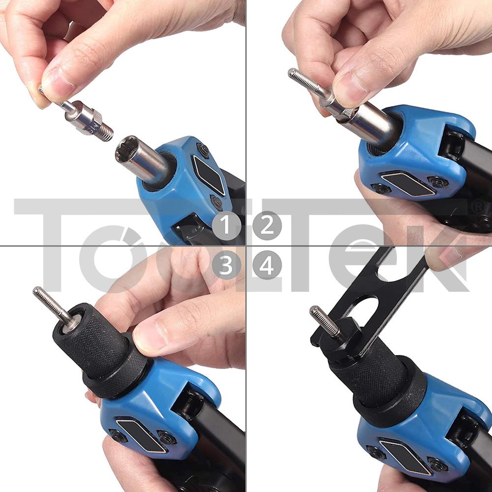 RIVETTATRICE CON ACCESSORI M3/M12 RIVETTI MANUALI 13" + DADI 100pz TOOLTEK 3 RIVETTATRICE CON ACCESSORI M3/M12 RIVETTI MANUALI 13" + DADI 100pz TOOLTEK