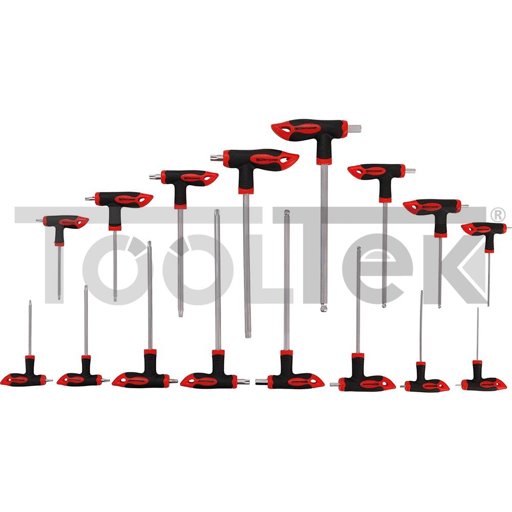 SET 16pz CHIAVI ESAGONALE E TORX CHIAVE A T LUNGHE HEX 2-10mm TORX T10-T50 TOOLTEK 3 SET 16pz CHIAVI ESAGONALE E TORX CHIAVE A T LUNGHE HEX 2-10mm TORX T10-T50 TOOLTEK
