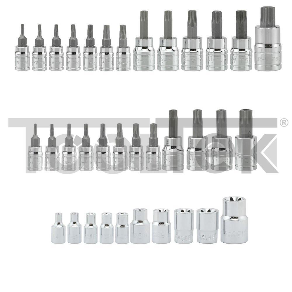 CASSETTA BUSSOLE 35PZ TORX MASCHIO FEMMINA 3/8"-1/2"-1/4" PRO+ UTENSILI INSERTI 2 CASSETTA BUSSOLE 35PZ TORX MASCHIO FEMMINA 3/8"-1/2"-1/4" PRO+ UTENSILI INSERTI
