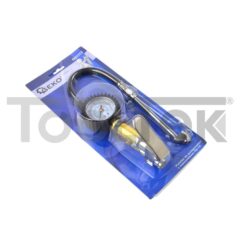 GEKO G01112 PISTOLA GONFIAGGIO MANOMETRO COMPRESSORE DOPPIA USCITA TOOLTEK