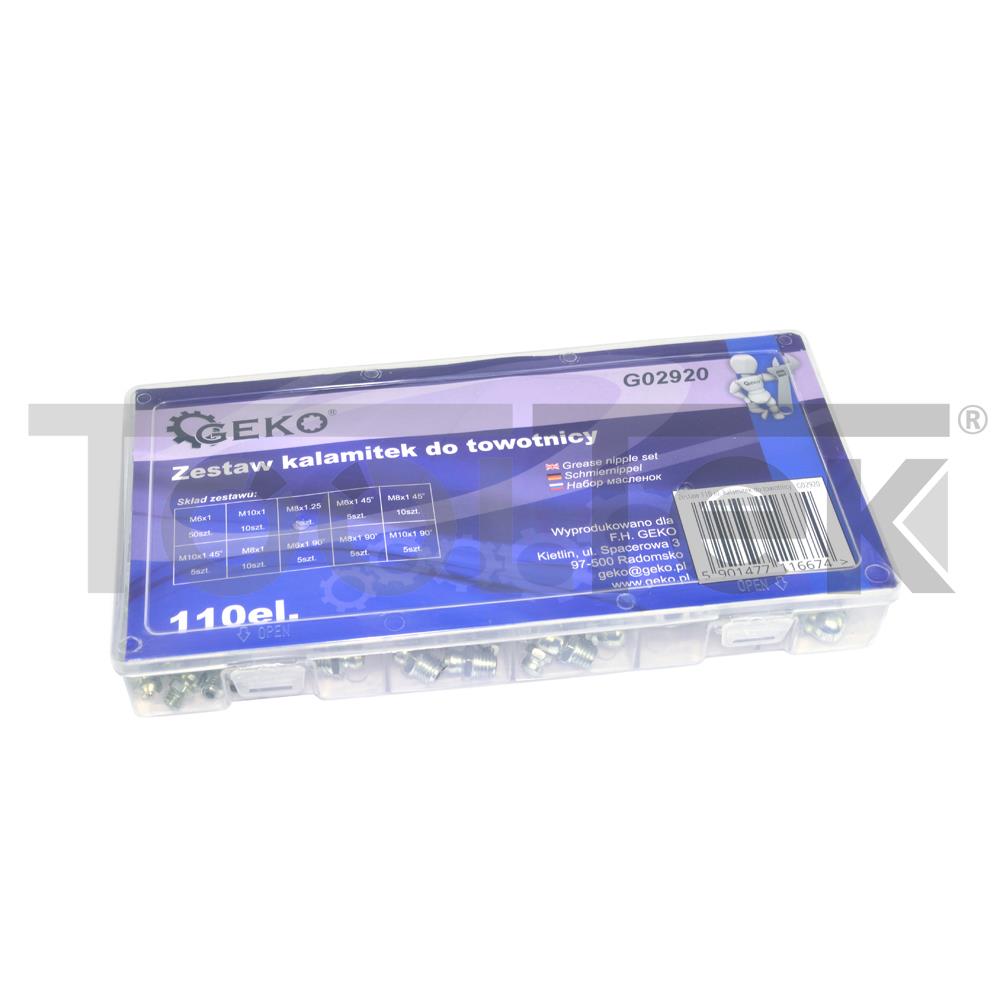 GEKO G02920 TESTINE INGRASSATORE CAMION TRATTORI INGRASSATORE 110pz TOOLTEK 4 GEKO G02920 TESTINE INGRASSATORE CAMION TRATTORI INGRASSATORE 110pz TOOLTEK