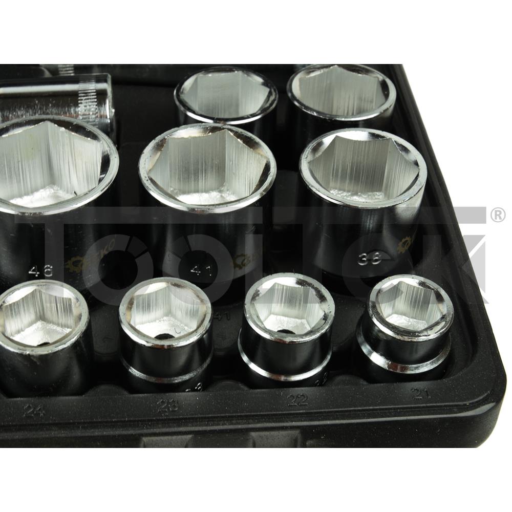 GEKO G10115 SET DI CHIAVI A BUSSOLA 26pz 3/4" 21-50 CAMION TRATTORE TOOLTEK 3 GEKO G10115 SET DI CHIAVI A BUSSOLA 26pz 3/4" 21-50 CAMION TRATTORE TOOLTEK