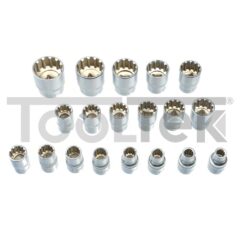 GEKO G13546 SET 19pz BUSSOLE MILLERIGHE 1/2" SCANALATO 8-32mm XZN TOOLTEK