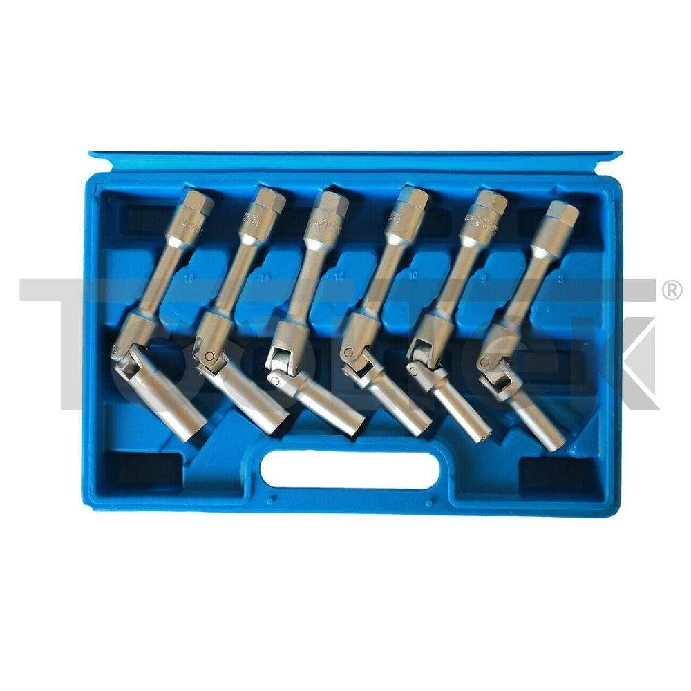 SET CHIAVI A BUSSOLA SNODATE LUNGHE 6pz PER CANDELETTE AUTO 8-16mm 3/8" TOOLTEK 2 SET CHIAVI A BUSSOLA SNODATE LUNGHE 6pz PER CANDELETTE AUTO 8-16mm 3/8" TOOLTEK