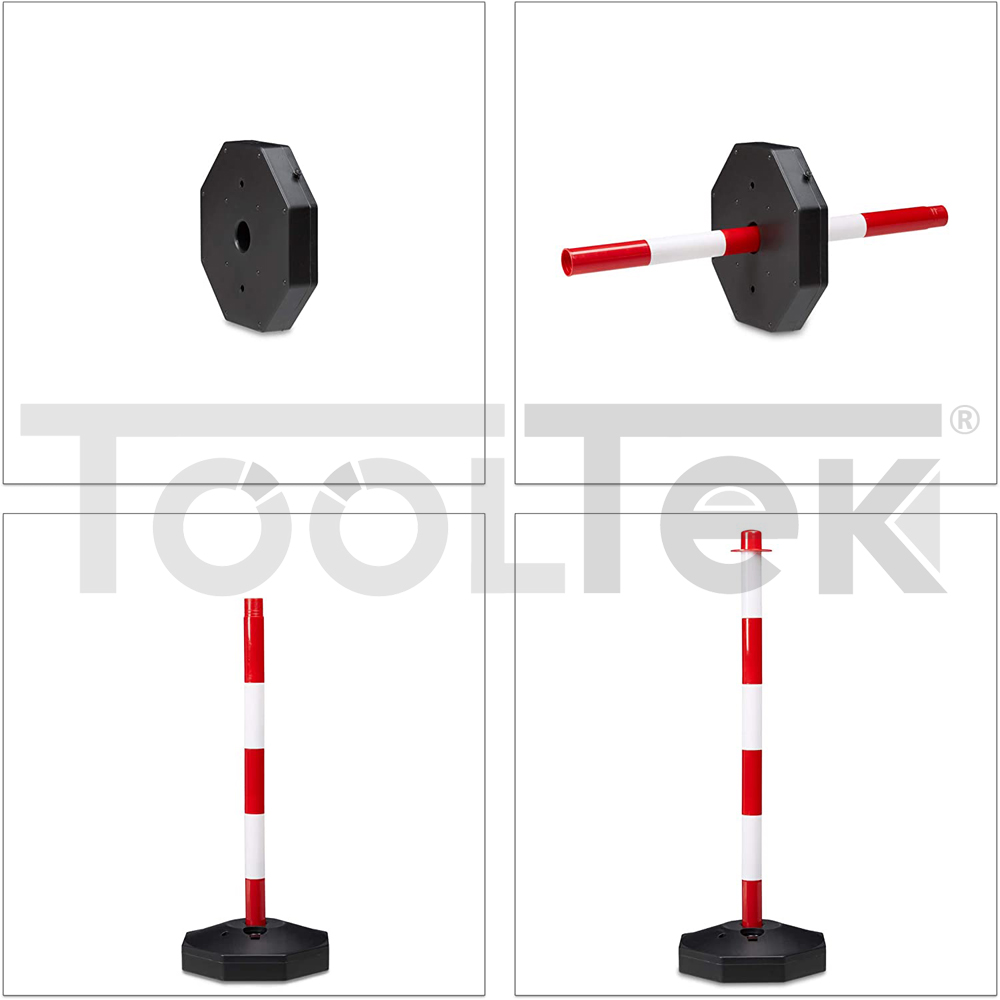 Paletto segnaletico in PVC bianco/rosso altezza 90 cm Paletto segnaletico in PVC bianco/rosso altezza 90 cm